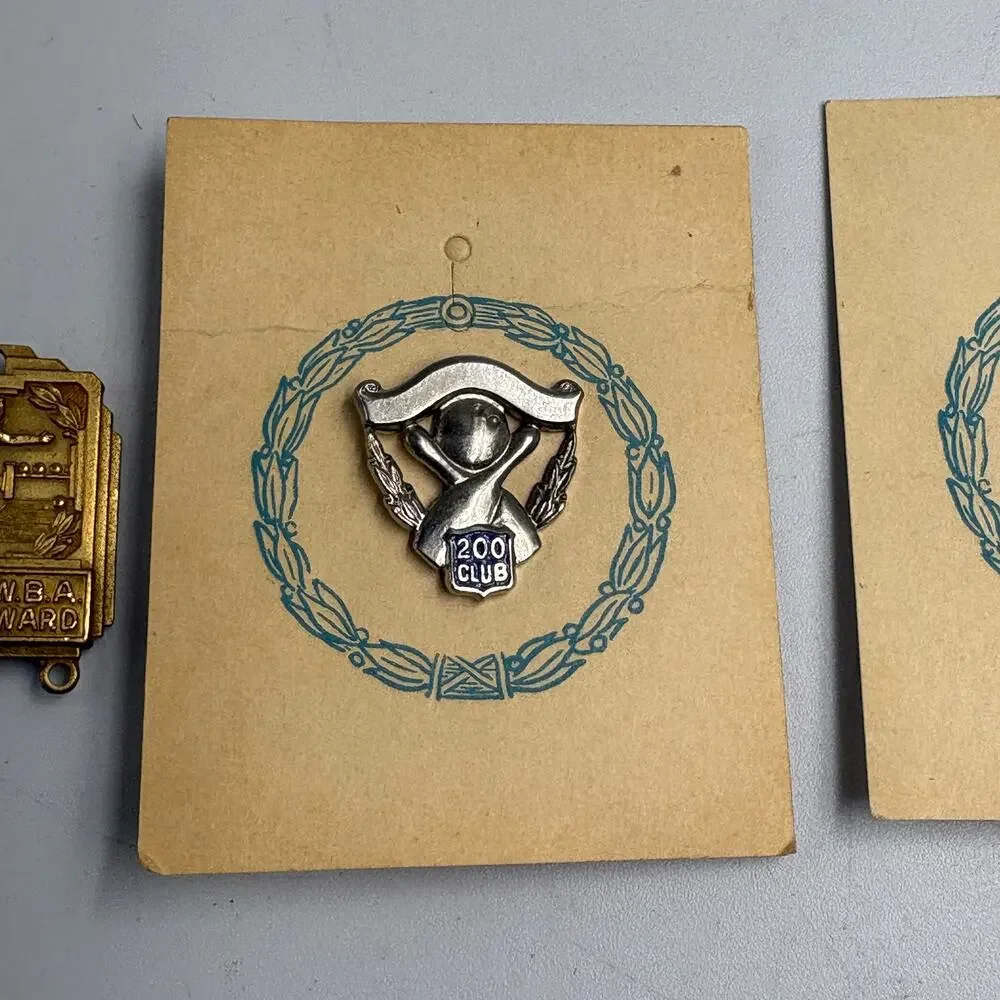 Lot 5 Vintage Bowling 200 Club Pins Charms + WIBC Pins WV SWBA